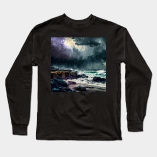 Vibrant Winter Beach Display Long Sleeve T-Shirt